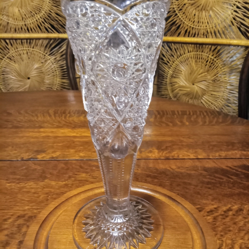 Vintage EAPG Trumpet Vase